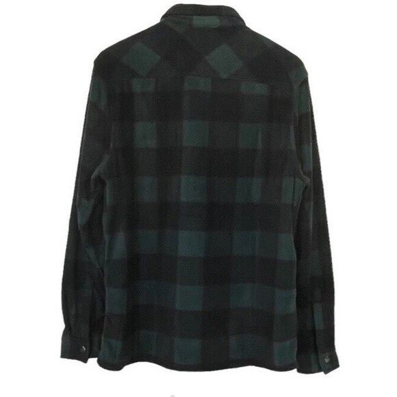Lifted Research Group LRG Flannel Fleece Shacket Medium Black Plaid Snap NWT - Picture 2 of 6